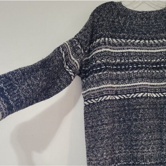 J. Jill Grey Textured-Stripes Marled Sweater Size M - Picture 5 of 9